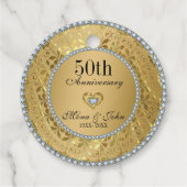 Gouden Bloemen Damask Bedankjes Labels (Achterkant)