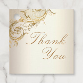  gouden bloemen Damask Elegant Script Wedding Bedankjes Labels