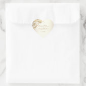  gouden bloemen Damask Elegant Script Wedding Hart Sticker (Tas)