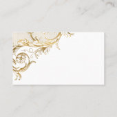  gouden bloemen Damask Elegant Script Wedding Plaatskaartje (Achterkant)