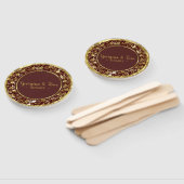 Gouden Bloemen Damask- Save the Date Handwaaier (Niet-gemonteerd)