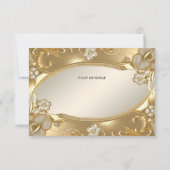 Gouden  Bloemen Dank u kaart (Achterkant)