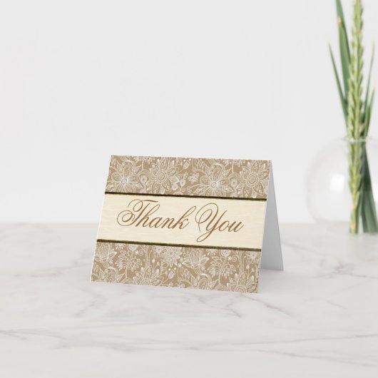 Gouden Bloemen Dank u kaart (Voorkant)