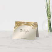 Gouden  Bloemen Dank u kaart (Voorkant)