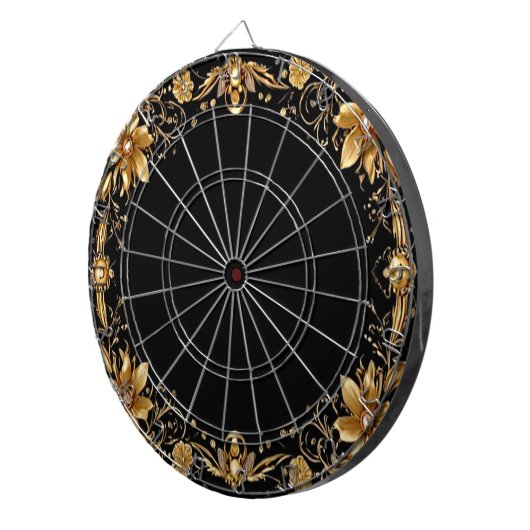 Gouden Bloemen Dartboard Dartbord (Voorkant Rechts)