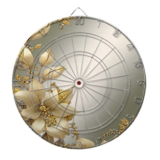 Gouden Bloemen Dartboard Dartbord (Voorkant)