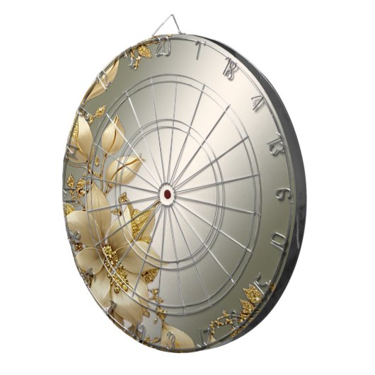 Gouden Bloemen Dartboard Dartbord (Voorkant Rechts)