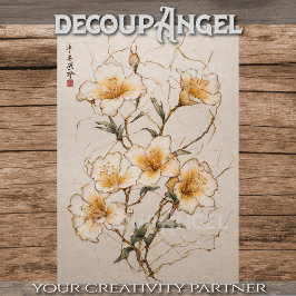 Gouden bloemen - Decoupage - Tissuepapier