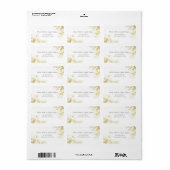 Gouden Bloemen Elegant Bruiloft Adres Label (Full Sheet)