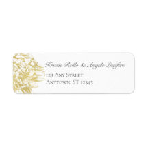 Gouden Bloemen Elegante Bruiloft Retouradres Label