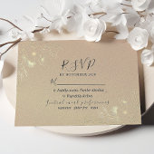 Gouden Bloemen Elegante Huwelijk RSVP Kaart