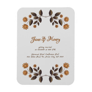 Gouden Bloemen en Hart Magneet