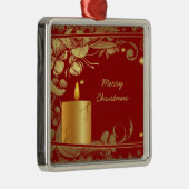 Gouden bloemen en kaars kerst ornament (Rechts)