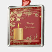 Gouden bloemen en kaars kerst ornament (Links)