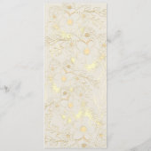 Gouden Bloemen en Terracotta Bruiloft Menu (Achterkant)