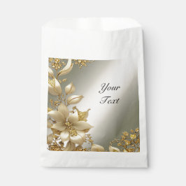Gouden Bloemen Favor Bag Bedankzakje