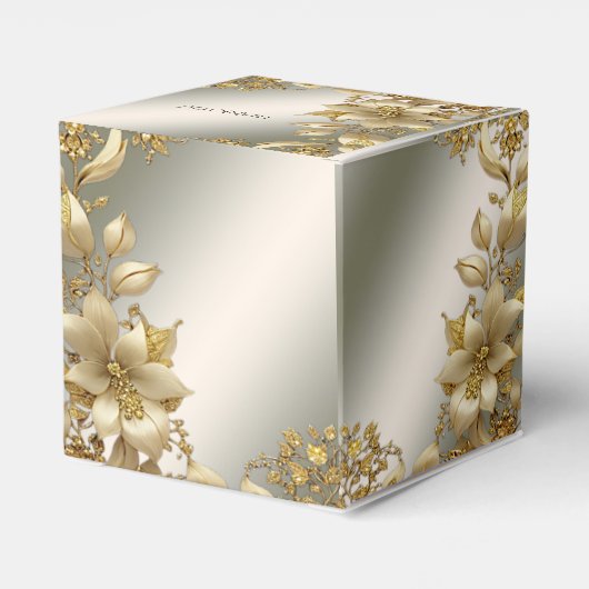 Gouden Bloemen Favor Box Bedankdoosjes (Achterkant)