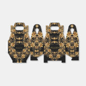 Gouden Bloemen Favor Box Bedankdoosjes (Uitgevouwen)