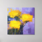 Gouden Bloemen - Floral Wrapped Canvas Art (Voorkant)