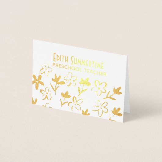 Gouden bloemen folie kaarten (Voorkant)