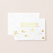 Gouden bloemen folie kaarten (Voorkant met envelop)
