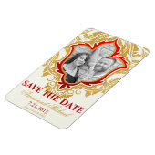Gouden Bloemen Foto Save the Date Magnets Magneet (Linkerzijde)