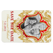 Gouden Bloemen Foto Save the Date Magnets Magneet (Horizontaal)