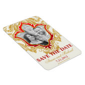 Gouden Bloemen Foto Save the Date Magnets Magneet (Rechterzijde)