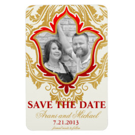 Gouden Bloemen Foto Save the Date Magnets Magneet