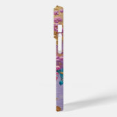 Gouden bloemen geschilderd op roze Lila turkoois Case-Mate iPhone Case (Achterkant / Links)