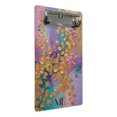 Gouden bloemen geschilderd op roze Lila turkoois Mini Klembord (Schuin)