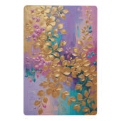 Gouden bloemen geschilderd op roze Lila turkoois Mini Klembord (Achterkant)