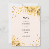 Gouden Bloemen Glitter 30e Verjaardag Menu & Progr Kaart (Achterkant)