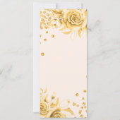 Gouden Bloemen Glitter 30e Verjaardag Programma's Kaart (Achterkant)