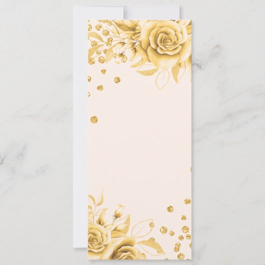 Gouden Bloemen Glitter 30e Verjaardag Programma's Kaart (Achterkant)