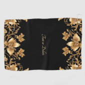 Gouden Bloemen Golf Handdoek (Horizontaal)
