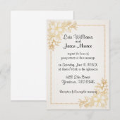 Gouden Bloemen Grens Huwelijksuitnodiging Kaart (Voorkant / Achterkant)