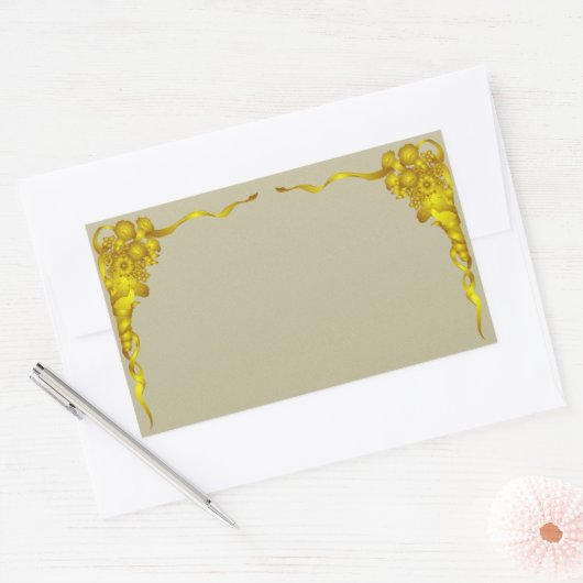  Gouden Bloemen Grenslabel Sticker (Envelop)