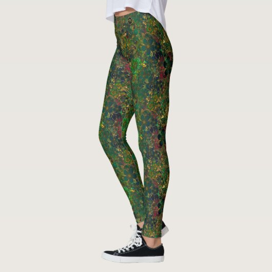 Gouden Bloemen - Groen Leggings (Links)