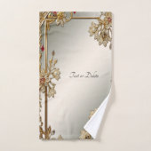 Gouden Bloemen Handdoek Set (Handdoek)