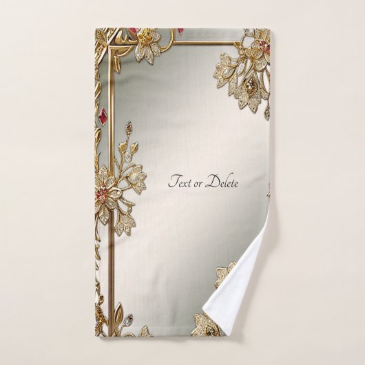 Gouden  Bloemen Handdoek Set (Handdoek)