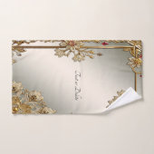 Gouden Bloemen Handdoek Set (Handdoek)
