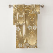 Gouden Bloemen Handdoek Set (Insitu)