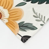 Gouden Bloemen Herfst Bloemen Patroon Fleece Deken (Hoek)