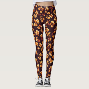 Gouden Bloemen Herfst Patroon Leggings