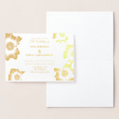 Gouden Bloemen Huwelijksuitnodiging Folie Kaart (Display)