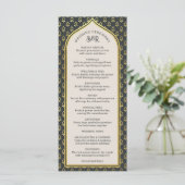 Gouden Bloemen Indiaas & Hindoe Huwelijksprogramma Programmakaart (Staand voorkant)