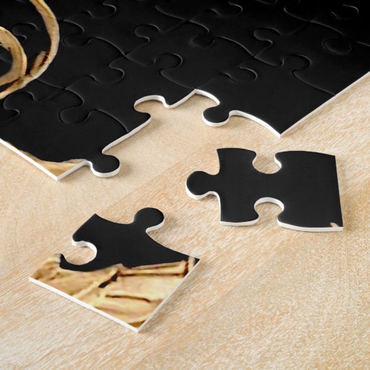 Gouden Bloemen Jigsaw Puzzel (Zijkant)