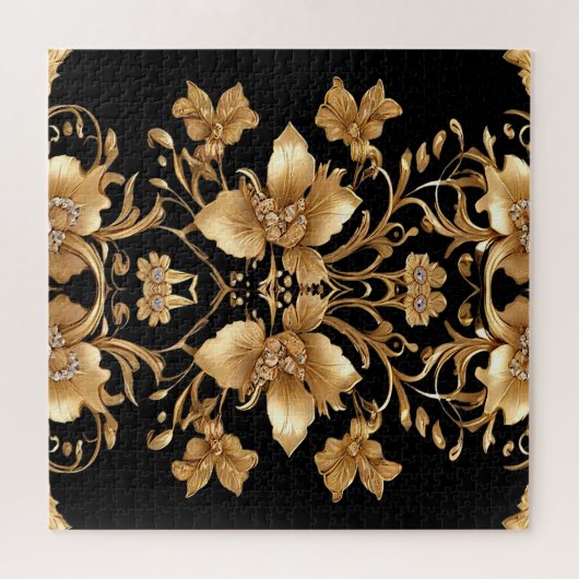 Gouden Bloemen Jigsaw Puzzel (Horizontaal)