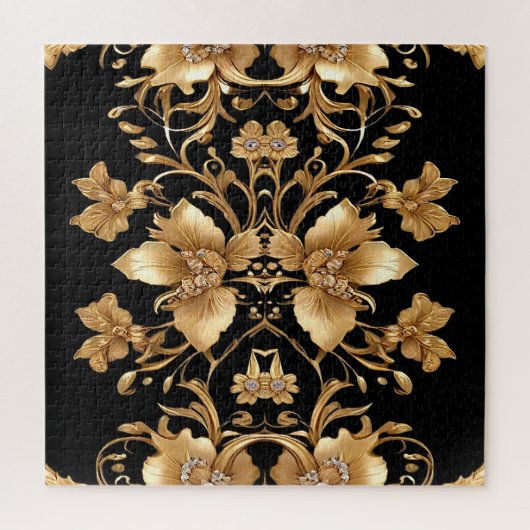 Gouden Bloemen Jigsaw Puzzel (Verticaal)